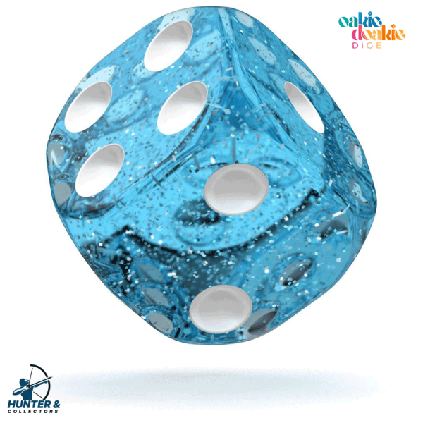 Oakie Doakie Dice W6 Würfel 16 mm Speckled - Hellblau 12 Stück